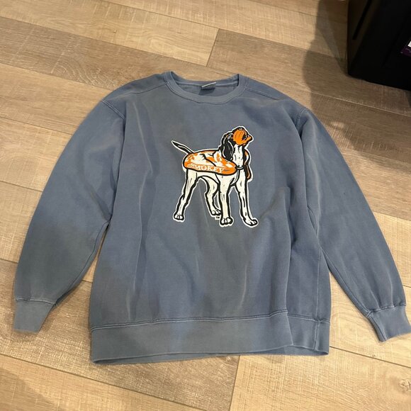 COMFORT COLORS WOMENS BLUE UNIVERSITY OF TENNESEE CREW NECK SWEATSHIRT LARGE SMO - Picture 1 of 8